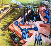 Ernst Ludwig Kirchner Frankfurter Westhafen painting